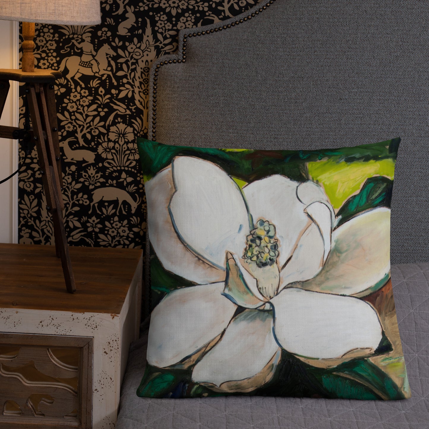 Magnolia Study on wood III Premium Pillow