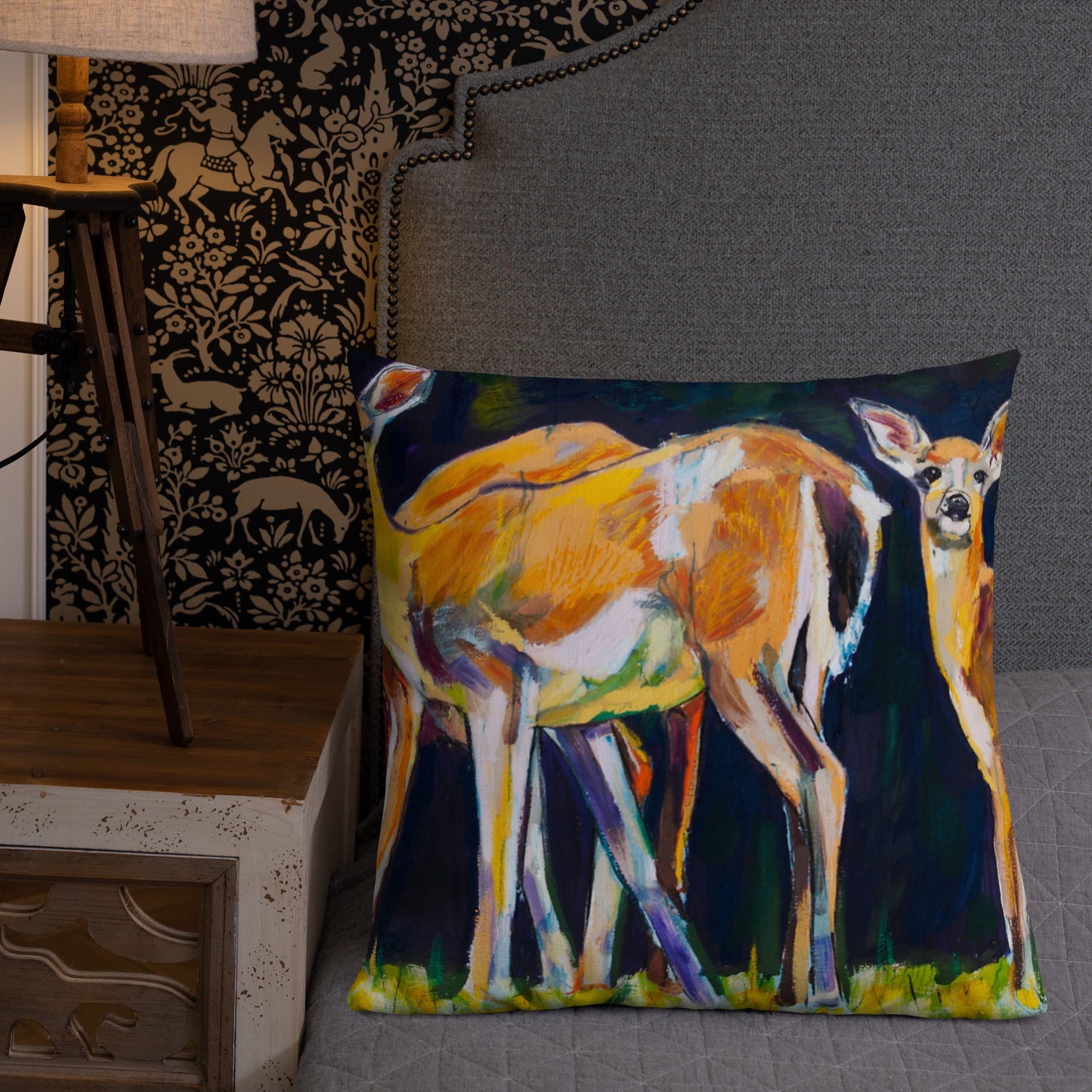 Deer Family Pattern Premium Pillow