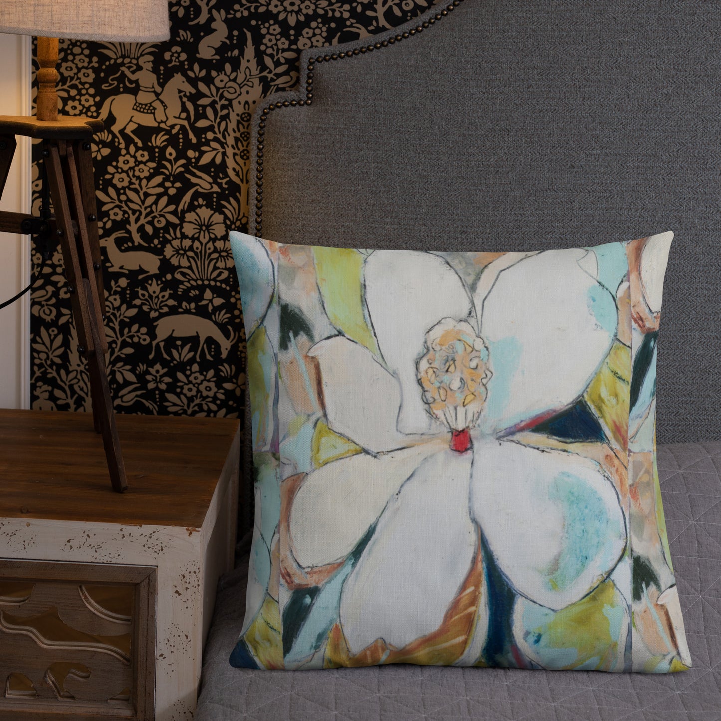 Soft Abstract Magnolia Premium Pillow