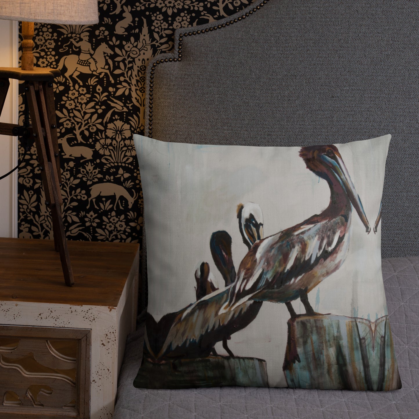 Pelicans in the Fog Premium Pillow