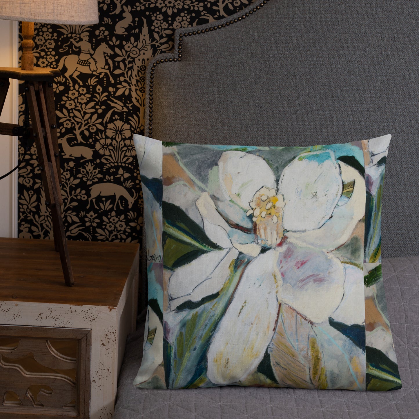 Soft Abstract Magnolia II Premium Pillow