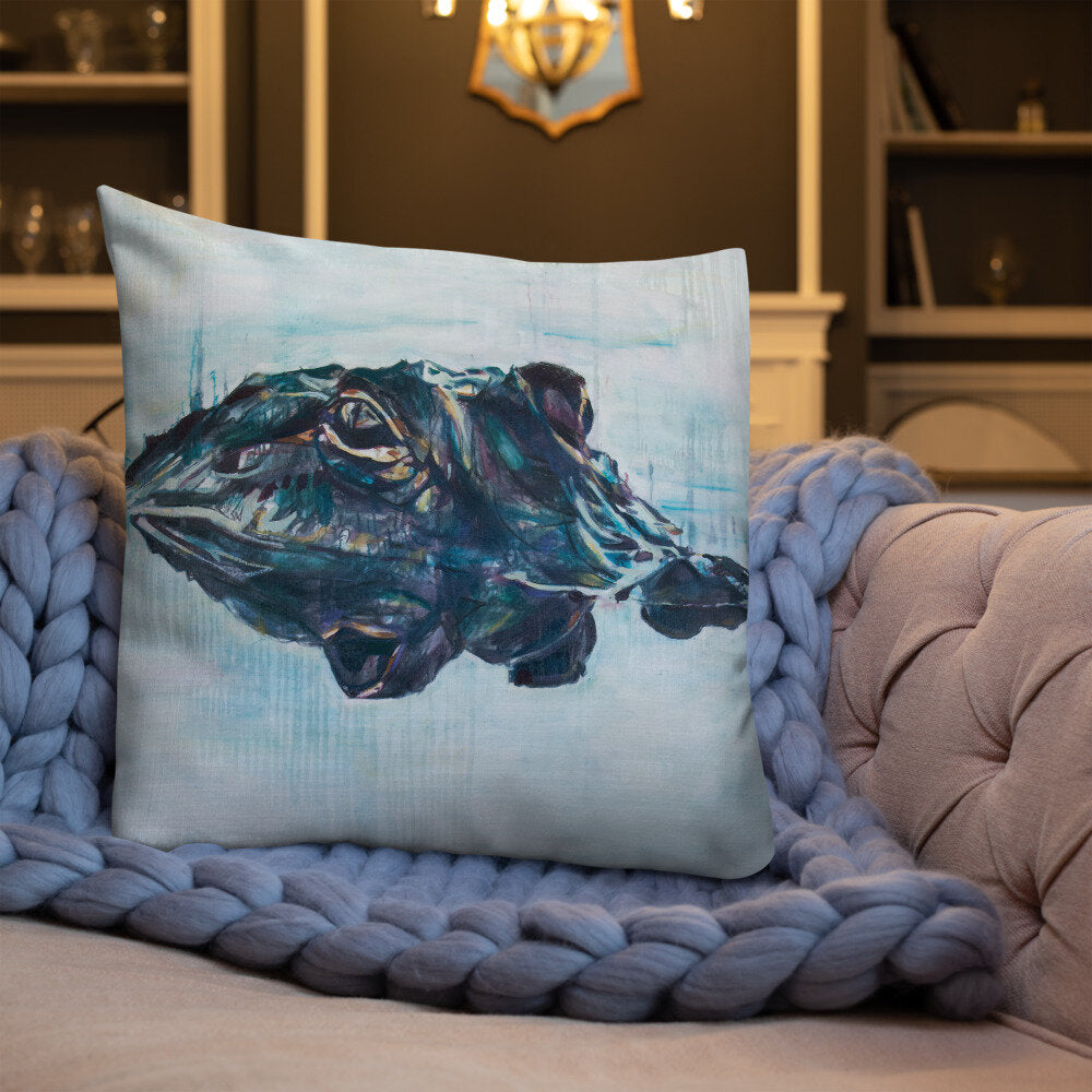 Alligator Reflection Premium Pillow