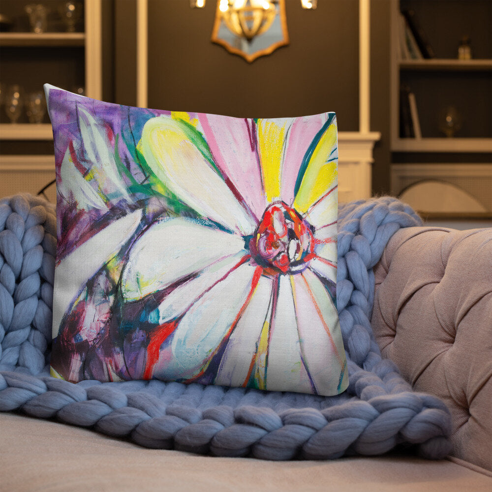 Zinnias III Premium Pillow