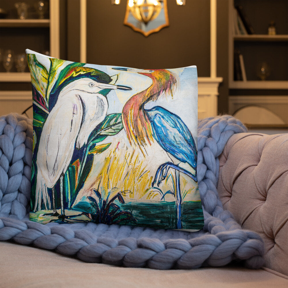 Herons Face-to-Face Premium Pillow