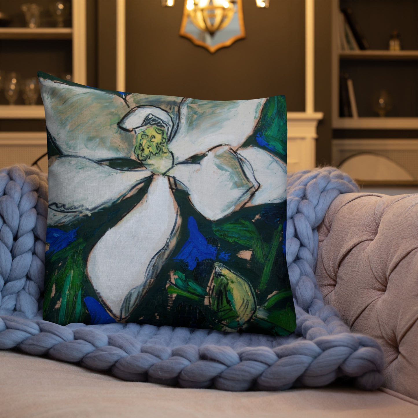 Magnolia with Pod Premium Pillow