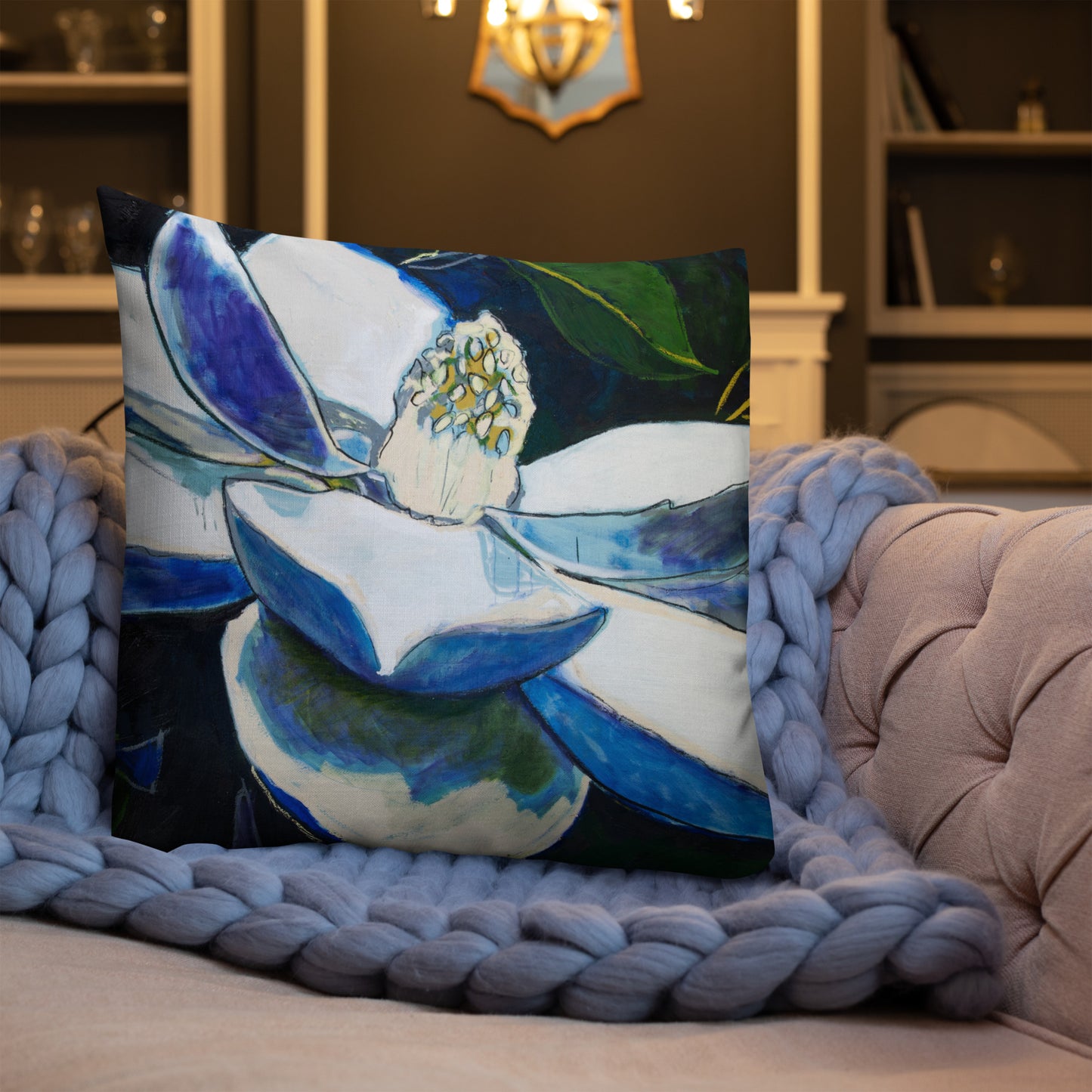 Magnolia at Night Premium Pillow