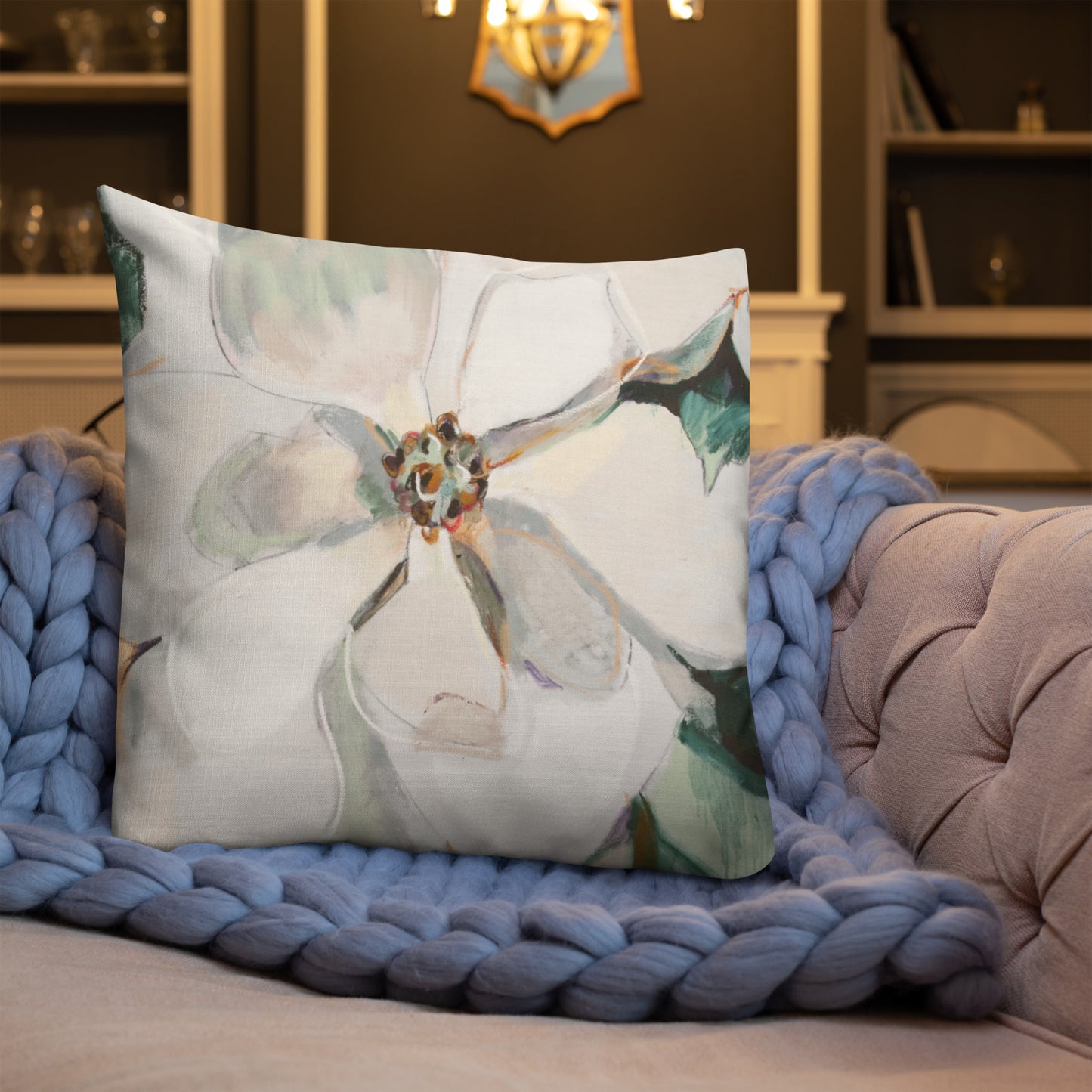 Soft Magnolia III Pattern Premium Pillow