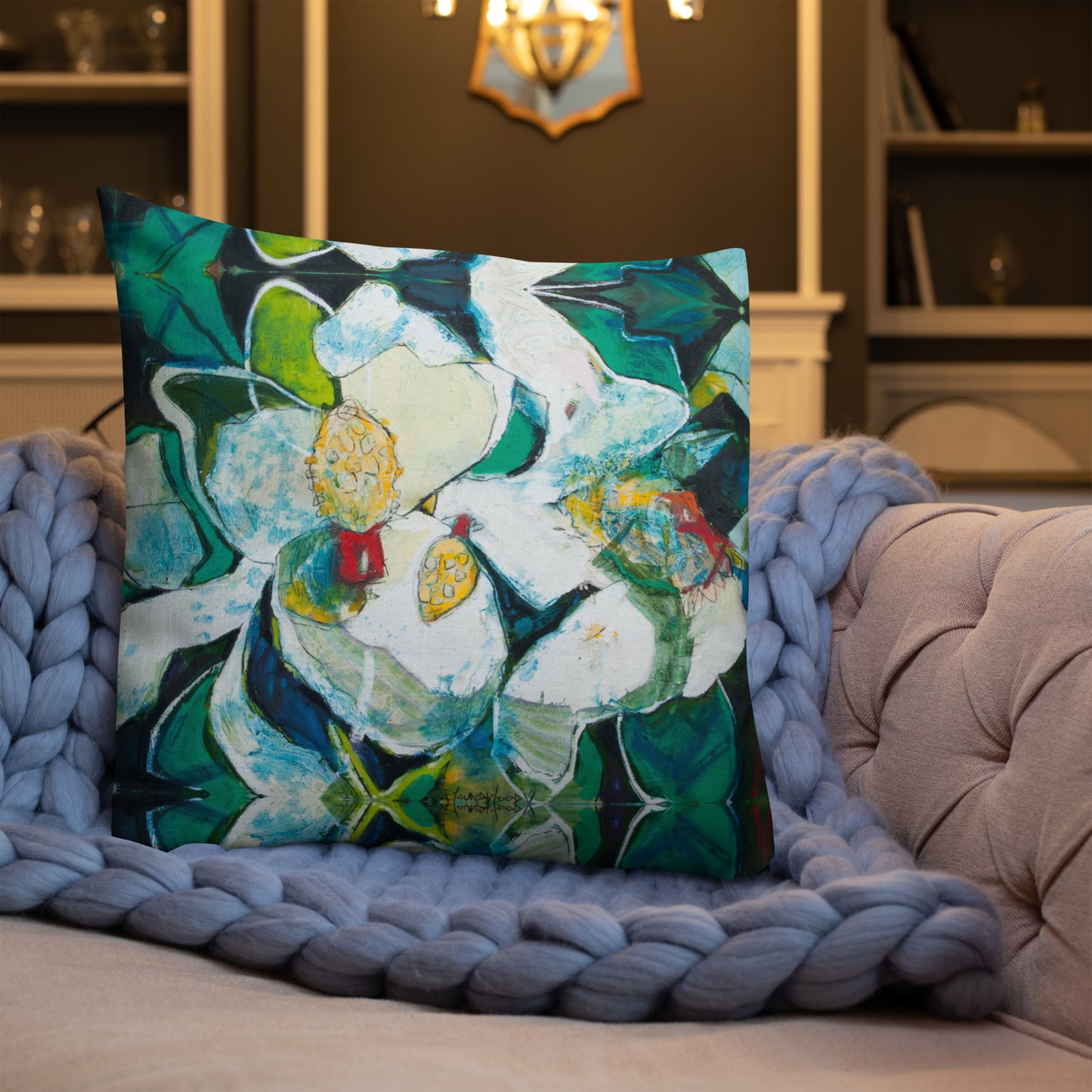 Tropical Magnolia Premium Pillow