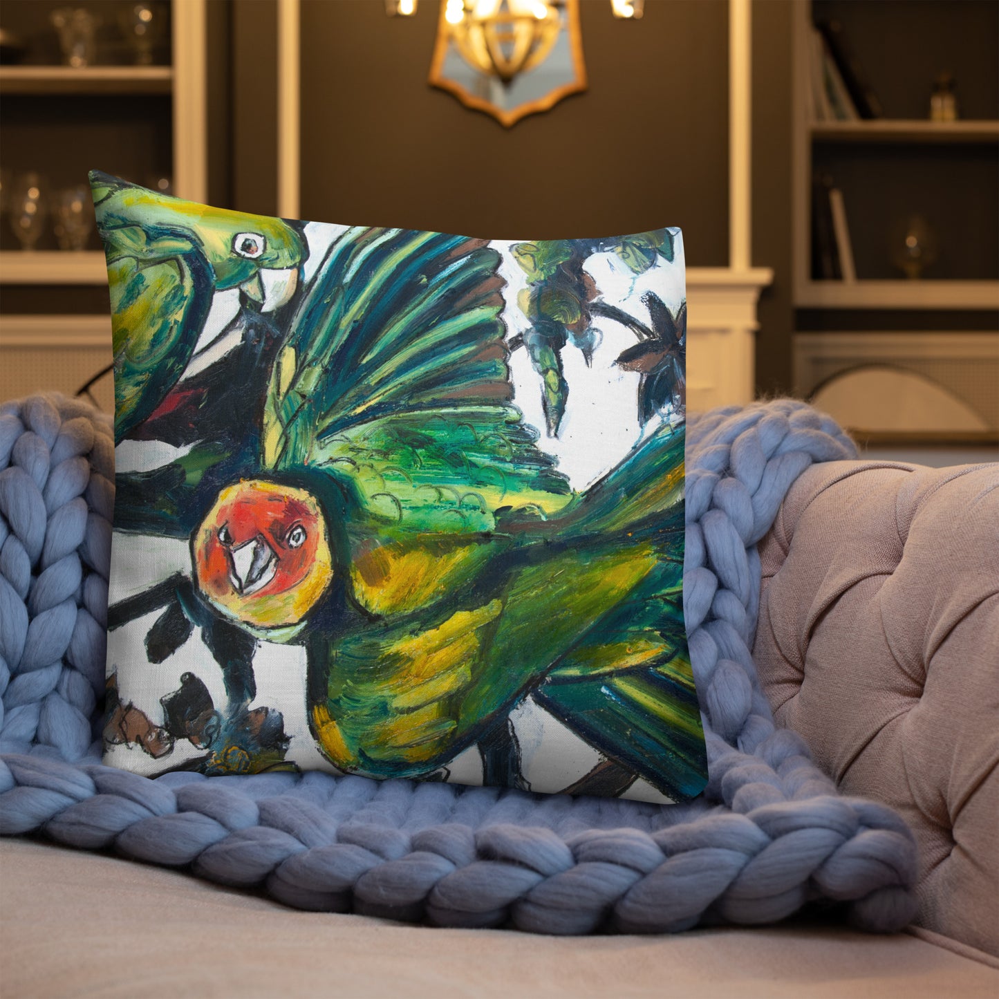 Parakeets Premium Pillow