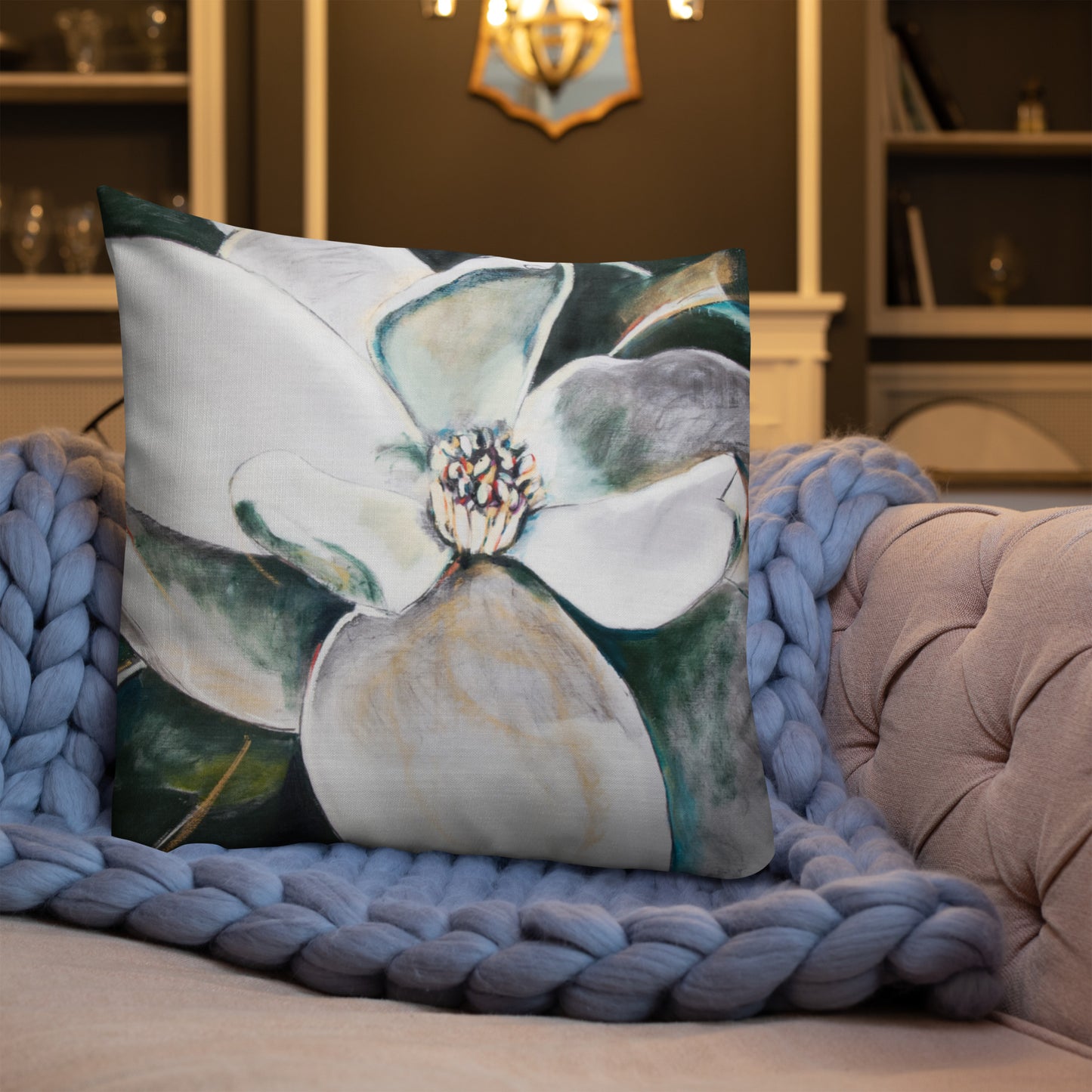 Open Heart Magnolia Premium Pillow