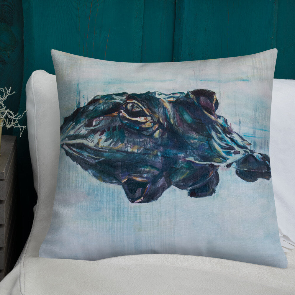 Alligator Reflection Premium Pillow