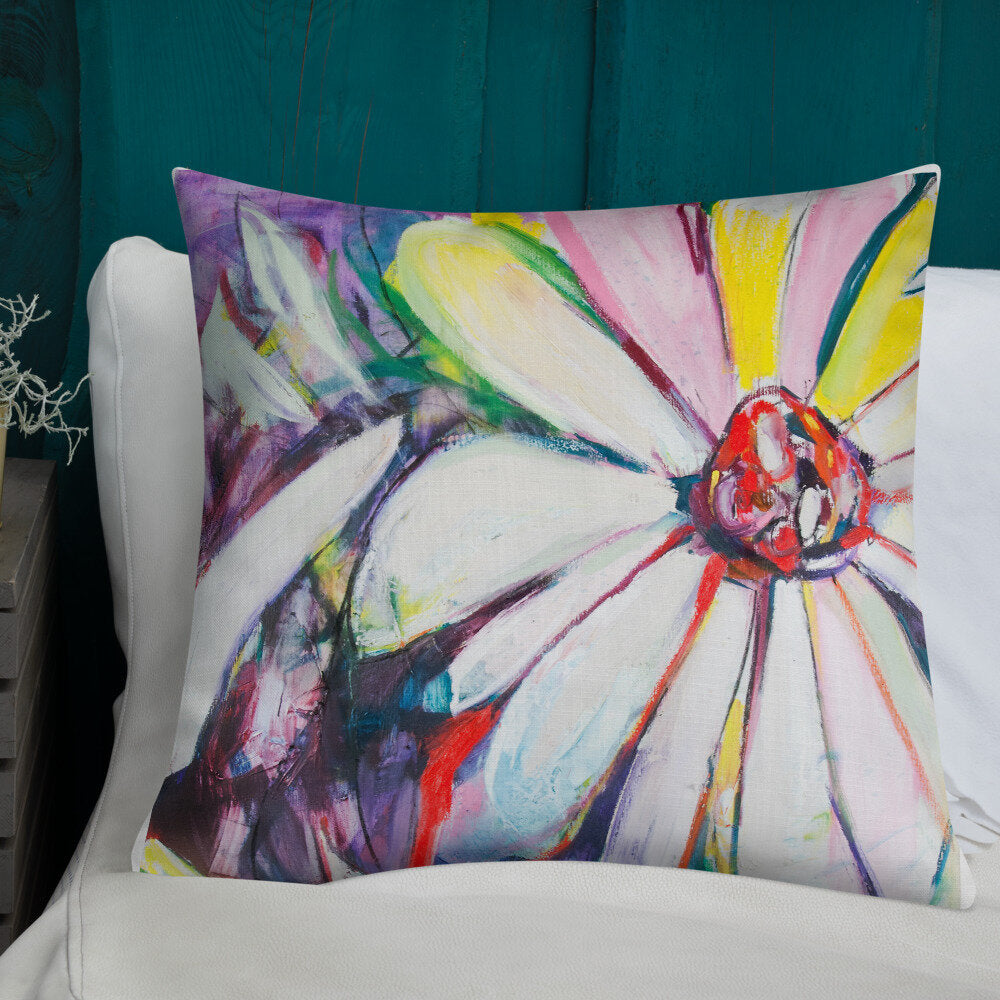 Zinnias III Premium Pillow