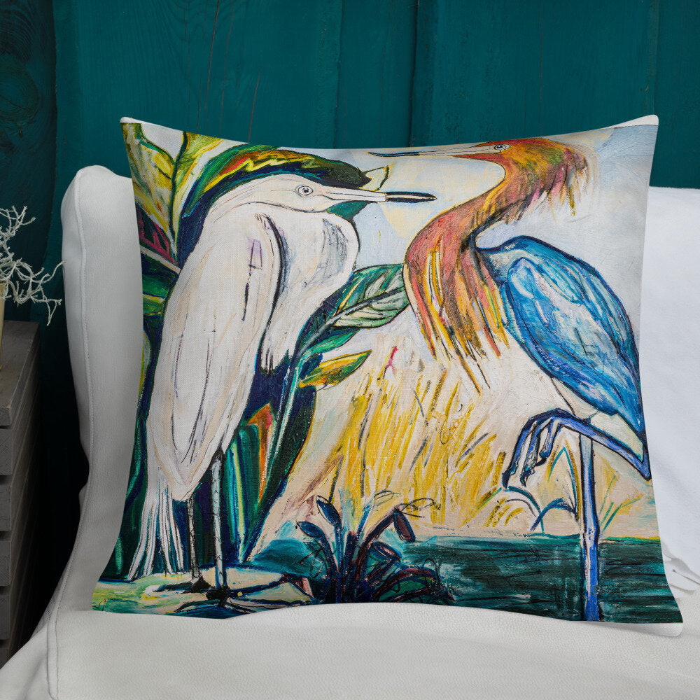 Herons Face-to-Face Premium Pillow