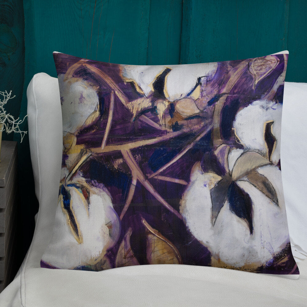 Purple & Gold Cotton Premium Pillow