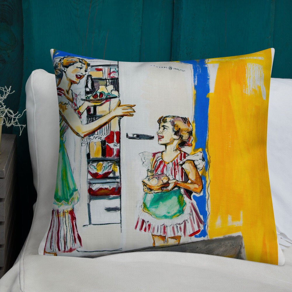 Vintage Mother & Daughter Premium Pillow