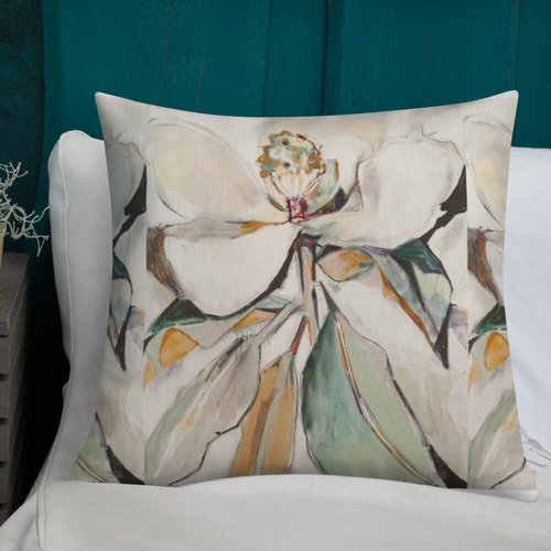 Soft Magnolia Pattern Premium Pillow