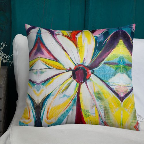 Zinnias Pattern Premium Pillow