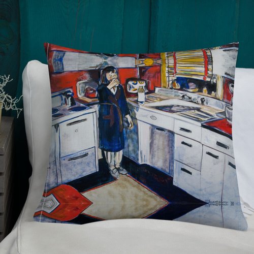 Vintage Kitchen Pattern Premium Pillow