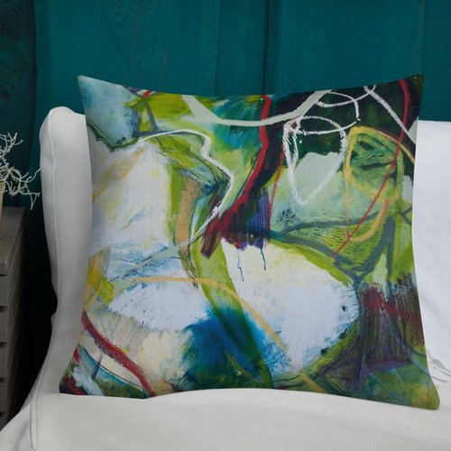 Abstract Magnolia II Premium Pillow