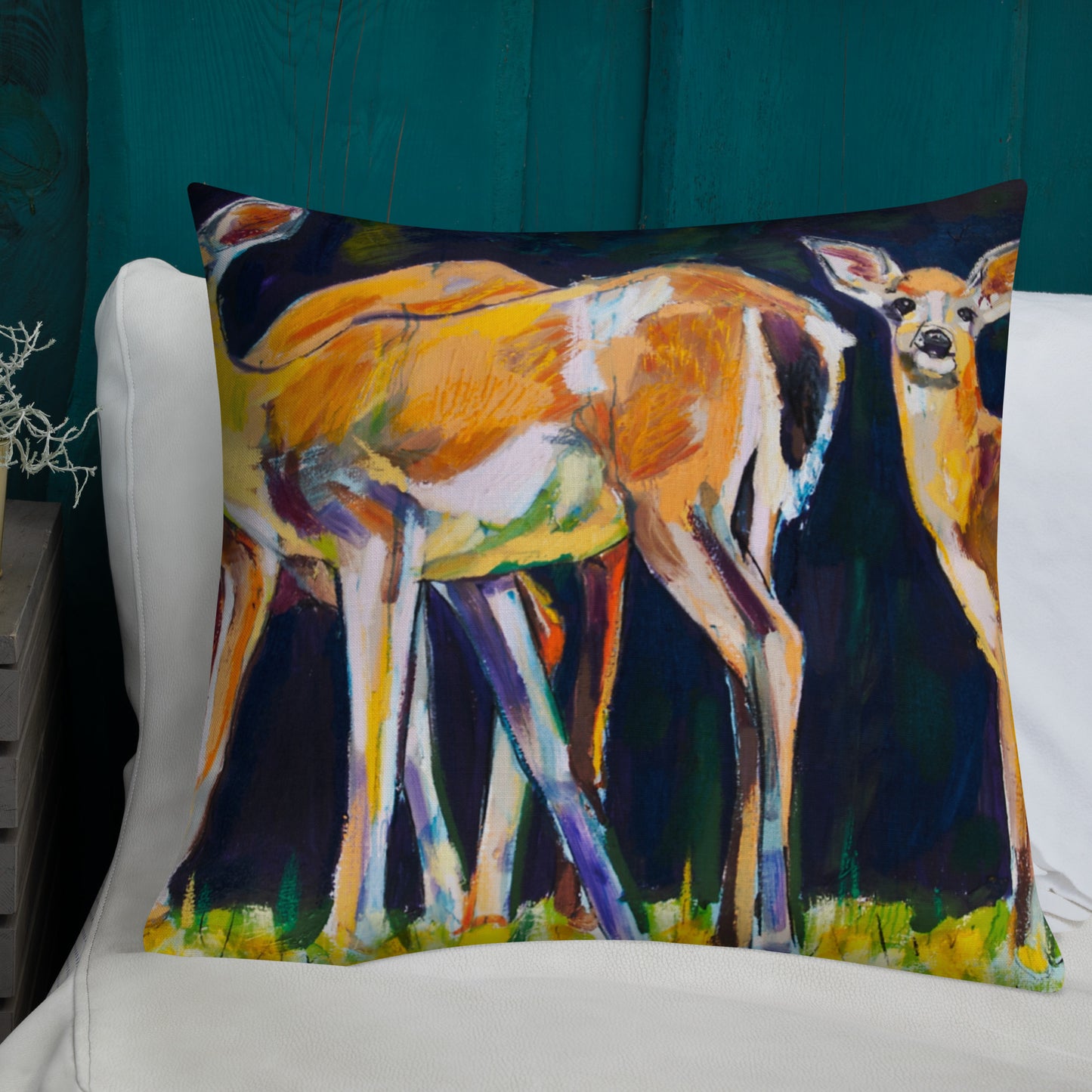 Deer Family Pattern Premium Pillow