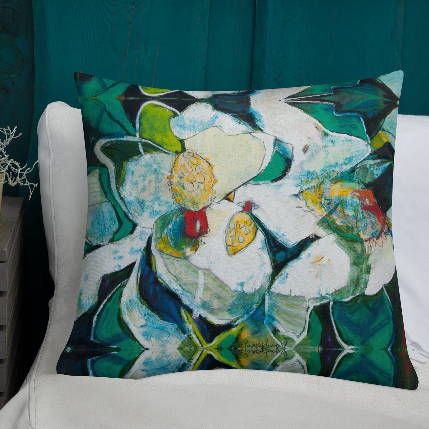 Tropical Magnolia Premium Pillow