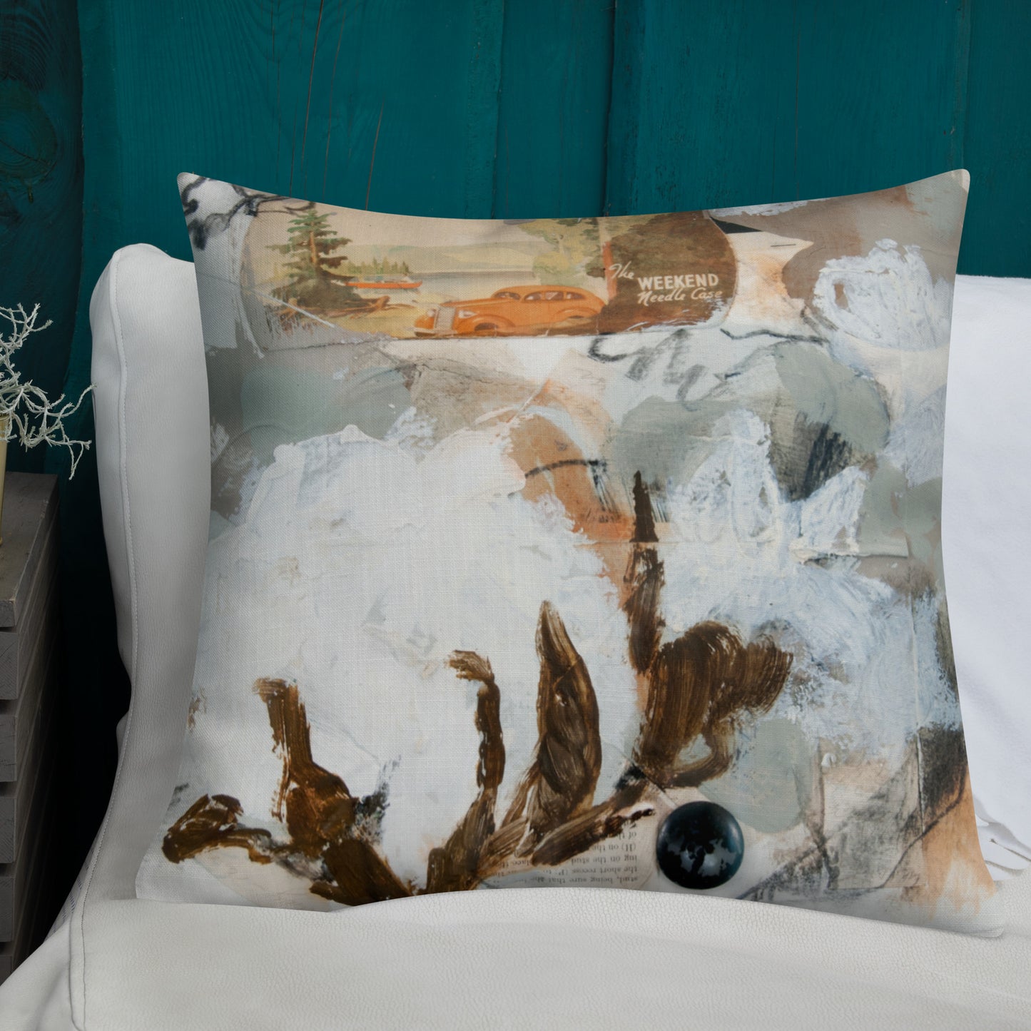 Vintage Cotton Collage II Premium Pillow