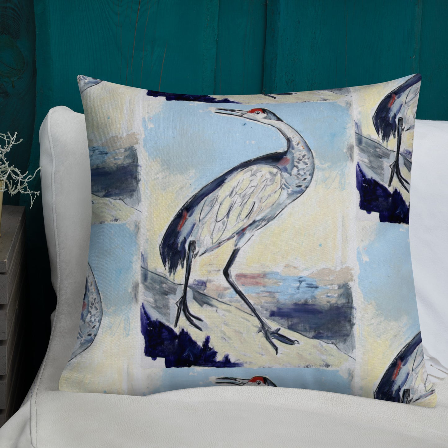 Sandhill Crane Premium Pillow