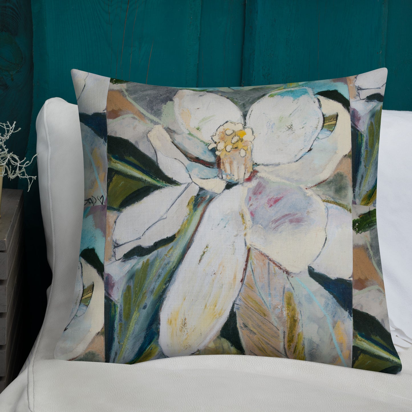 Soft Abstract Magnolia II Premium Pillow