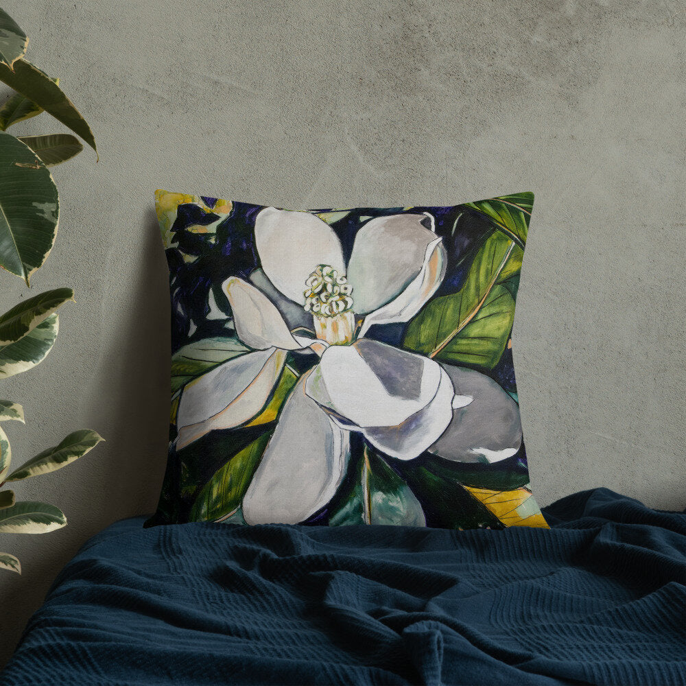 Indigo Magnolia Premium Pillow