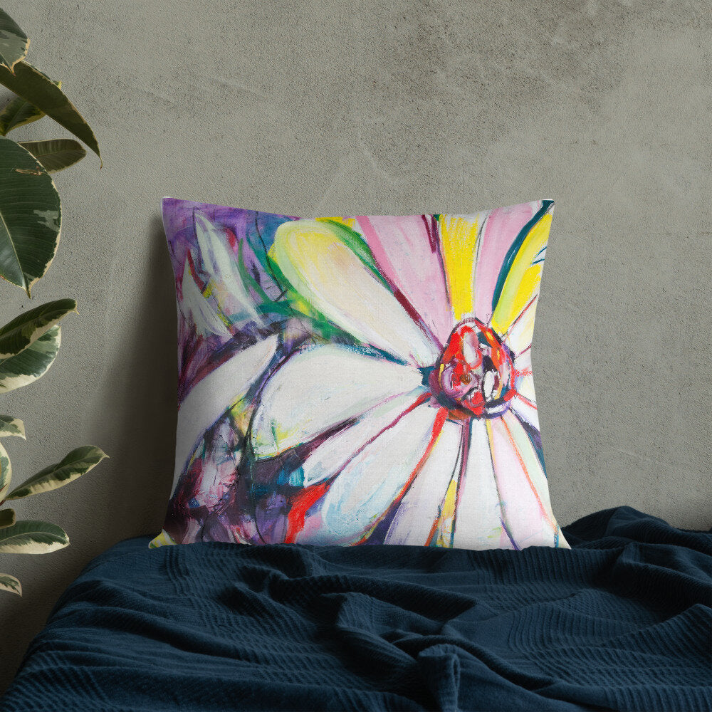 Zinnias III Premium Pillow