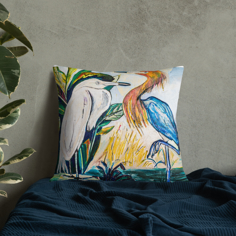 Herons Face-to-Face Premium Pillow