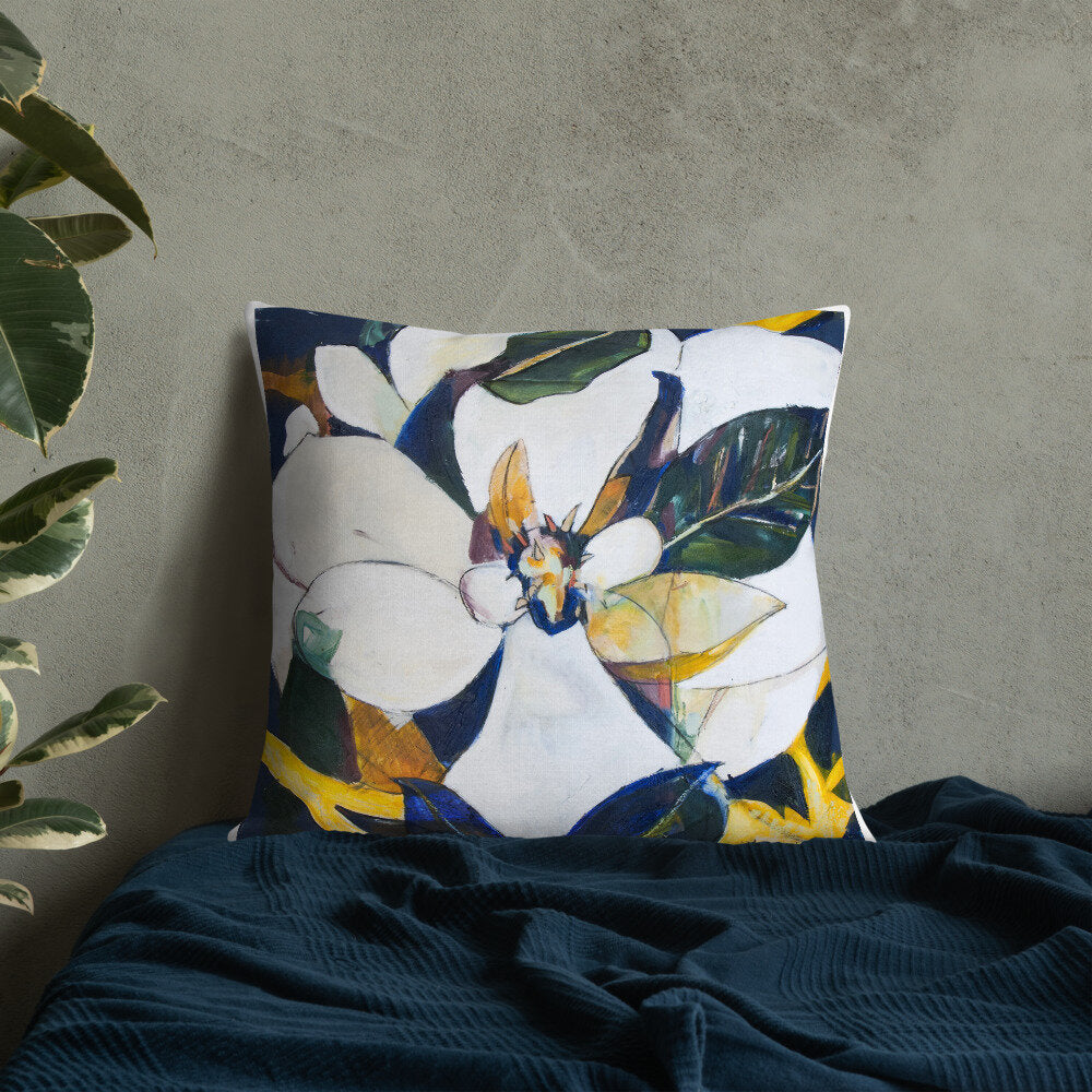 Navy Magnolia Premium Pillow