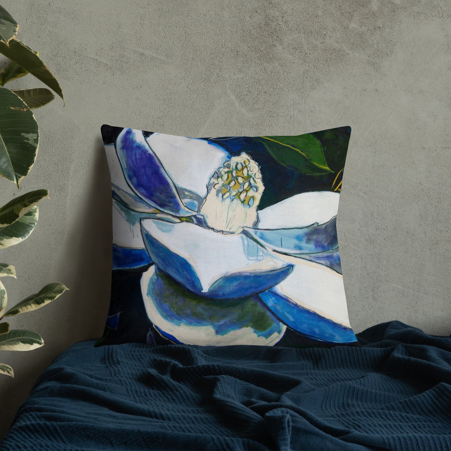 Magnolia at Night Premium Pillow