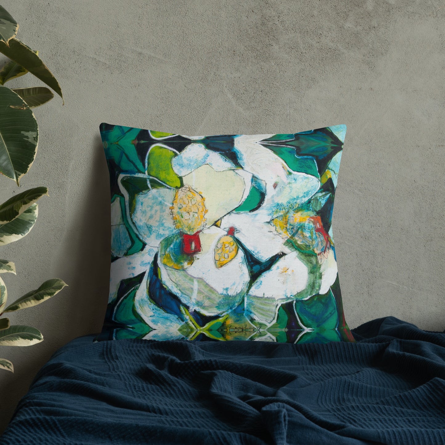 Tropical Magnolia Premium Pillow