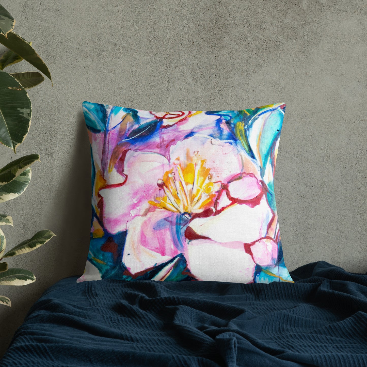 Pink and White Camilla Premium Pillow