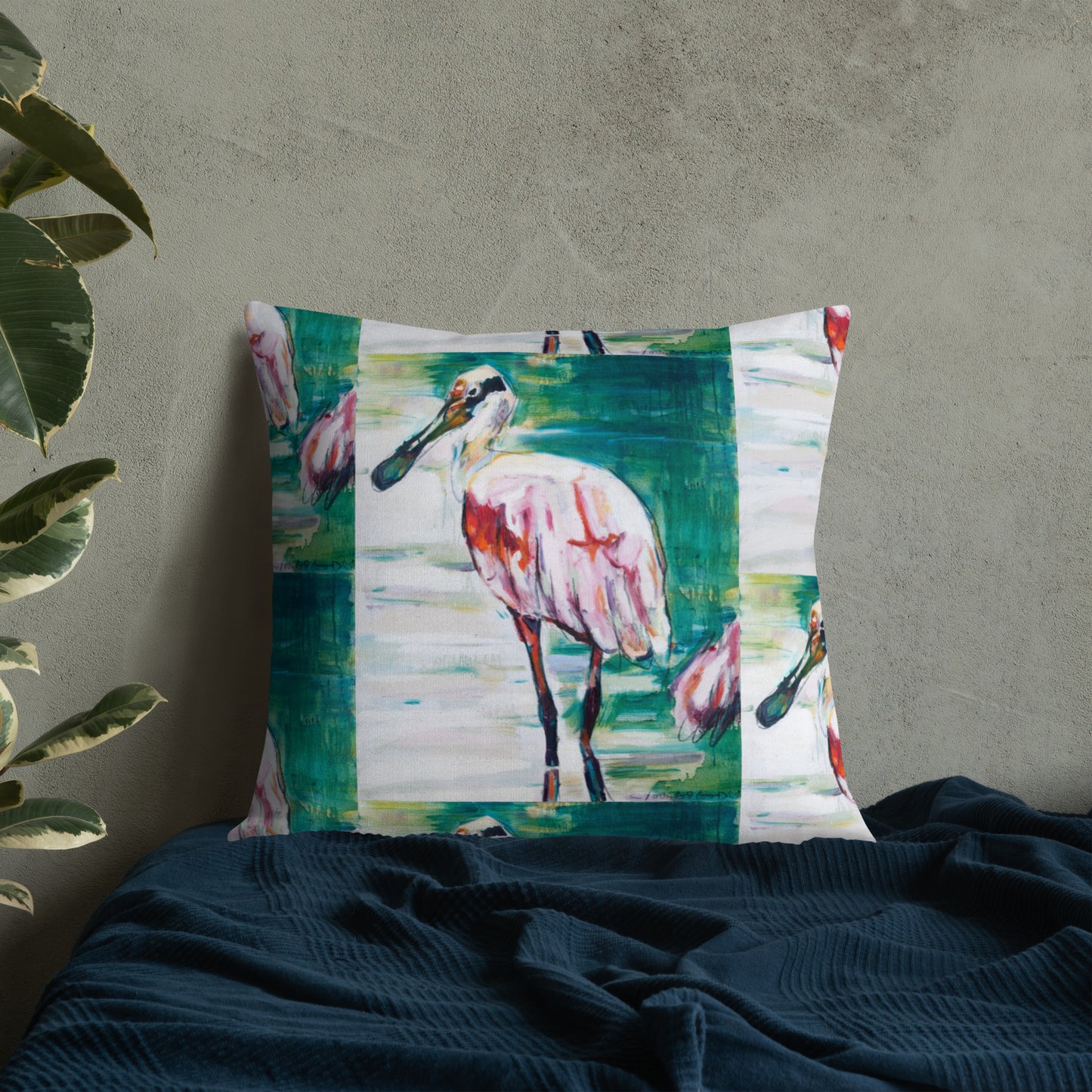 Roseate Spoonbill Premium Pillow