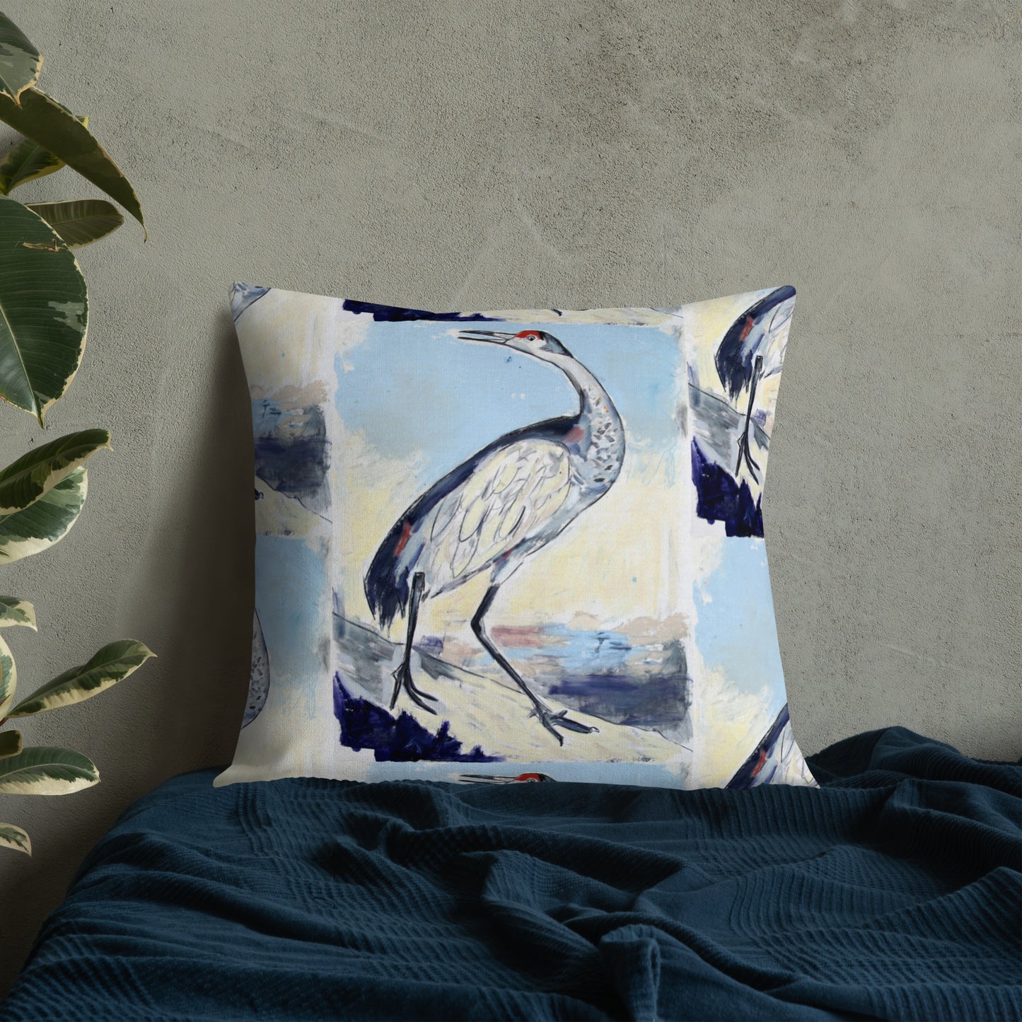 Sandhill Crane Premium Pillow