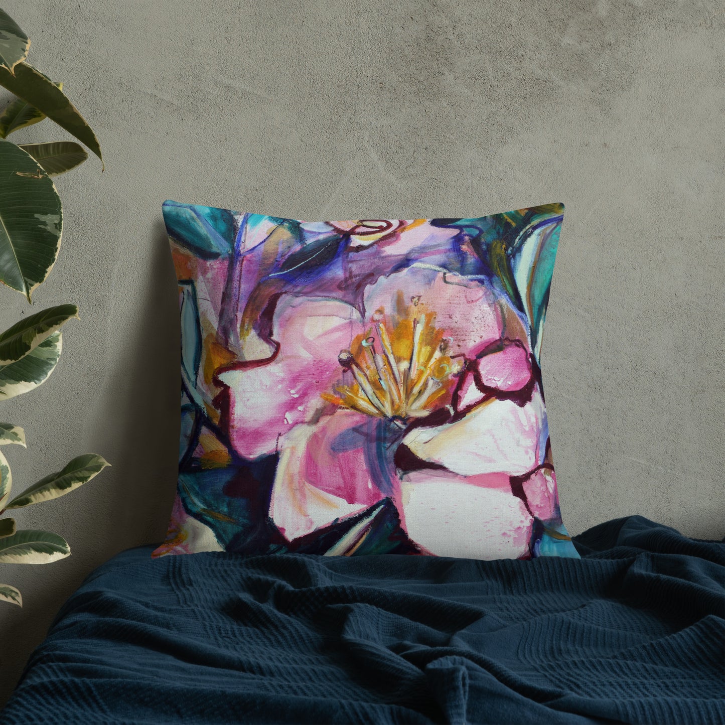 Pink Camilla (Dark) Premium Pillow