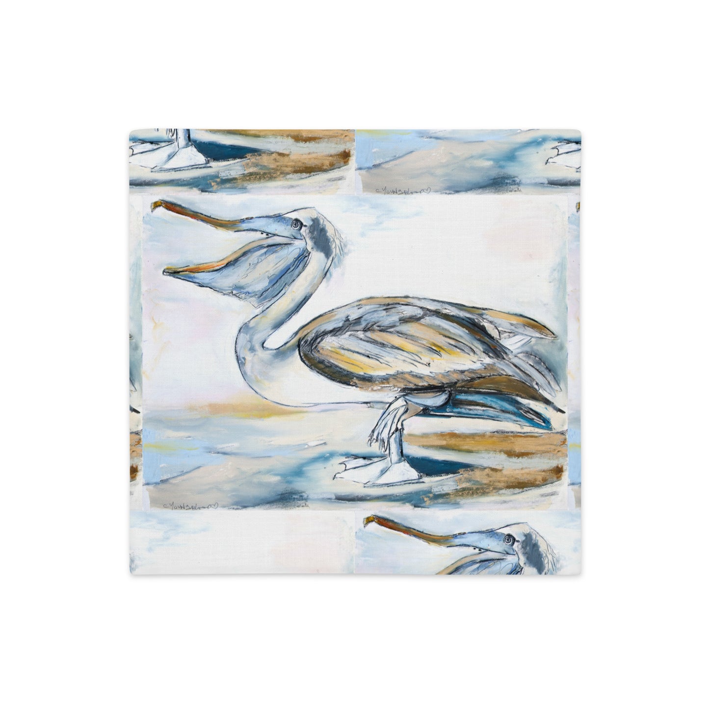 Brown Pelican on the Shore Premium Pillow Case