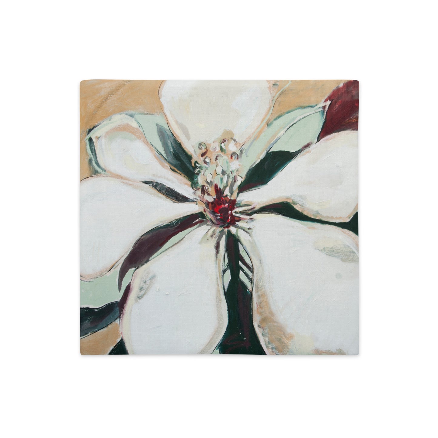 Magnolia with Metallic Gold Premium Pillow Case