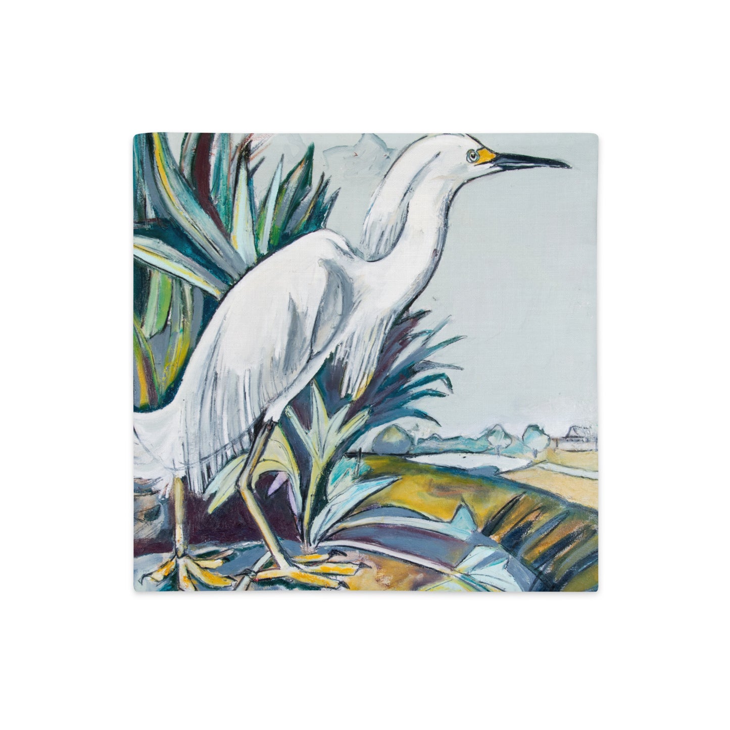 Snowy White Egret Premium Pillow Case