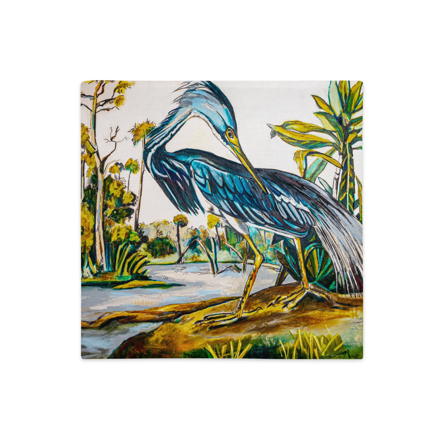 Blue Heron (Dark) Premium Pillow Case