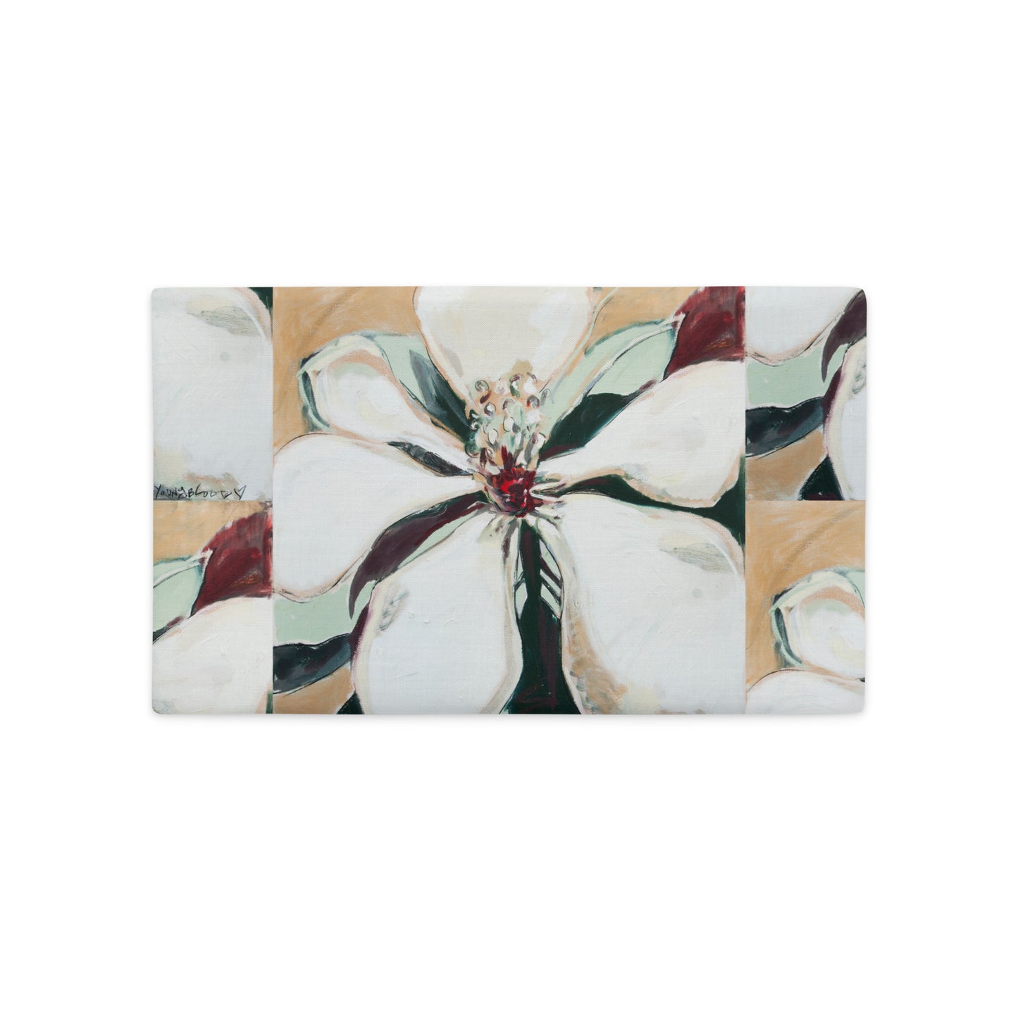 Magnolia with Metallic Gold Premium Pillow Case