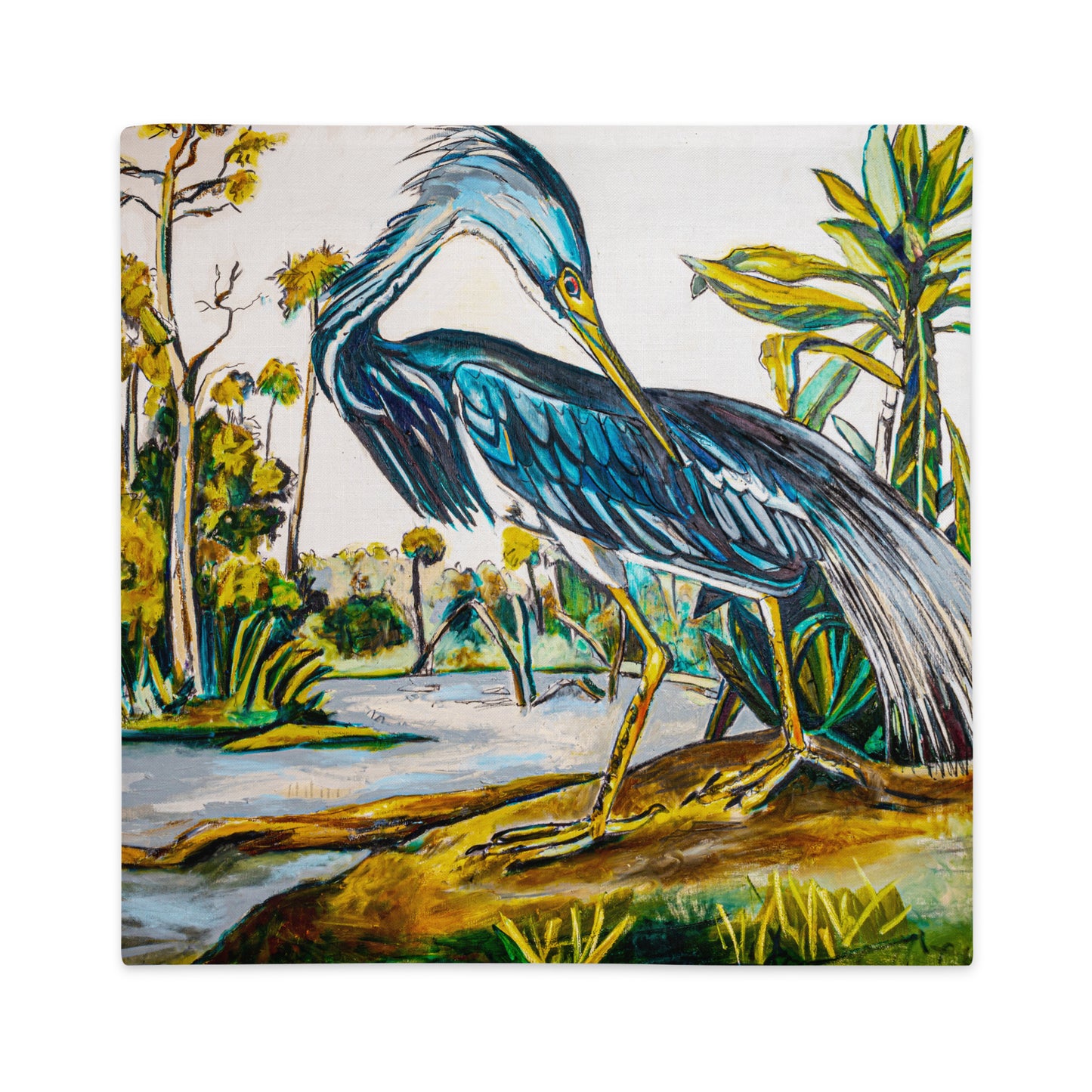 Blue Heron (Dark) Premium Pillow Case