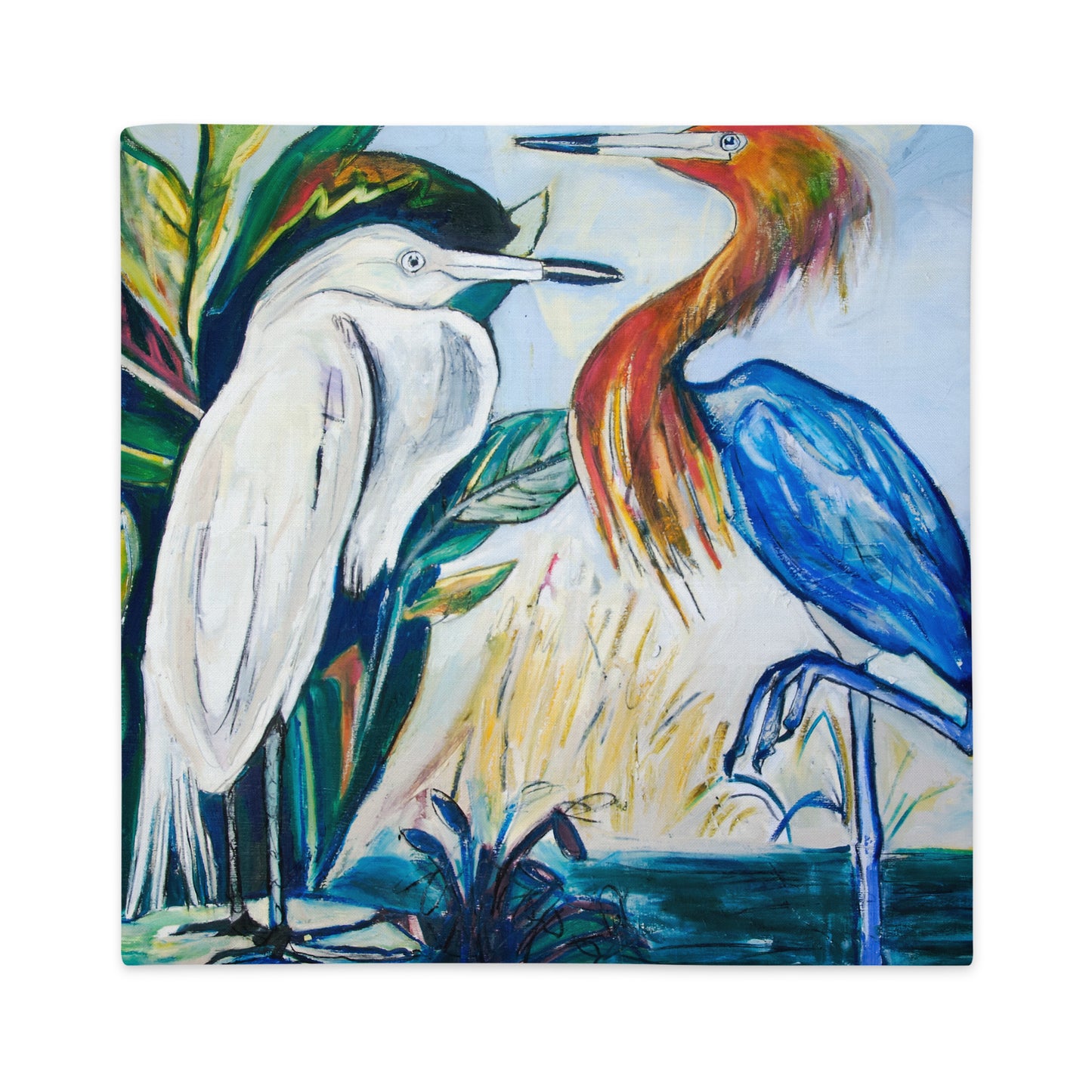 Herons Face to Face Premium Pillow Case