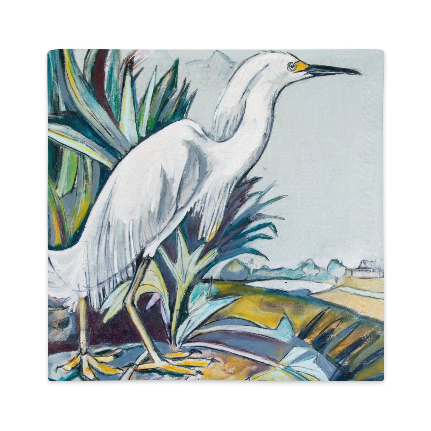 Snowy White Egret Premium Pillow Case