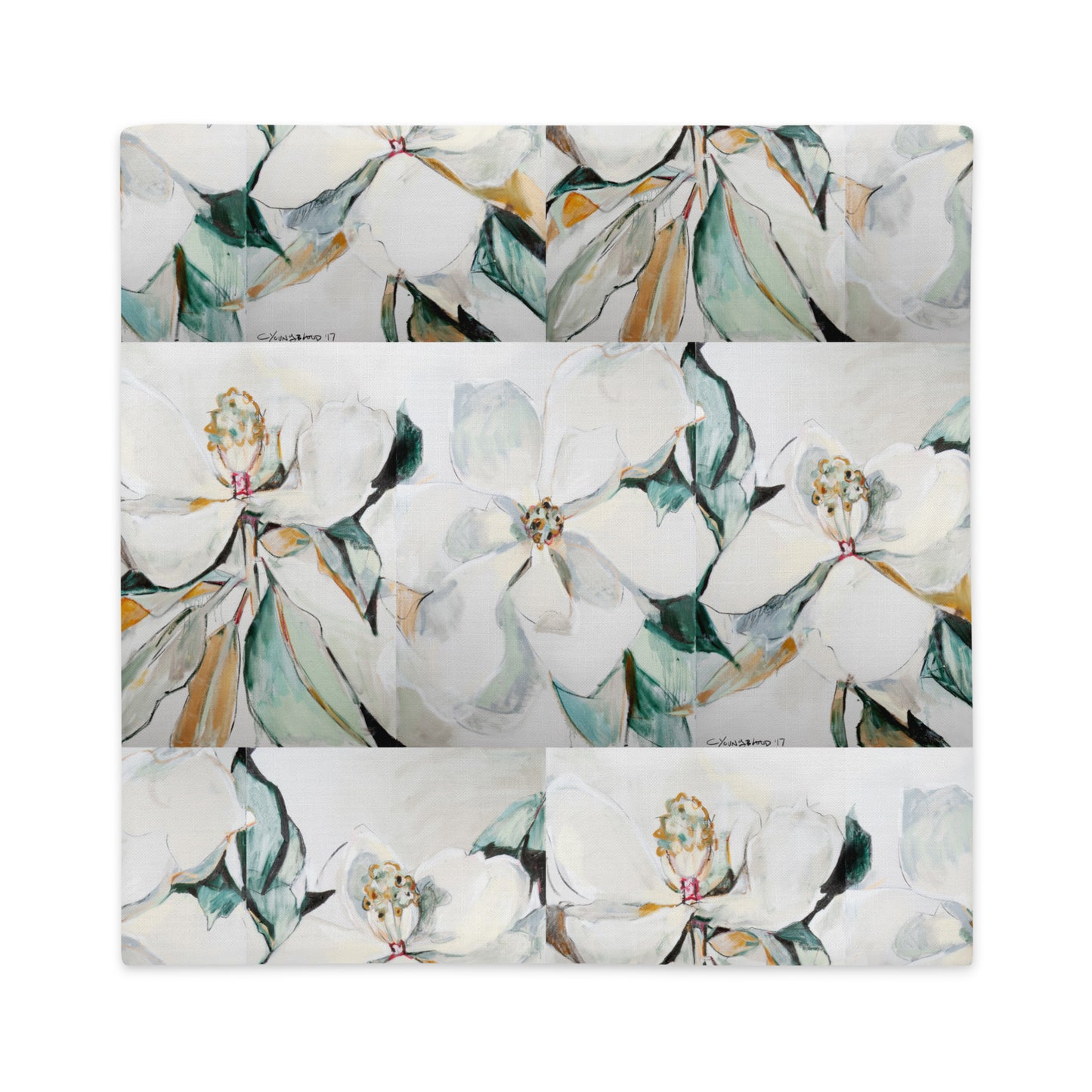 Magnolia Triptych Premium Pillow Case