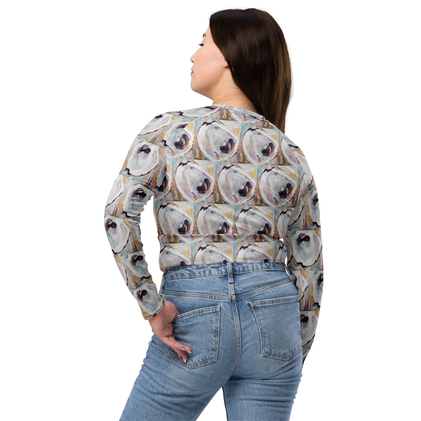 Oyster Shells Recycled long-sleeve crop top