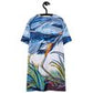 Blue Heron Catching Fish II T-shirt dress