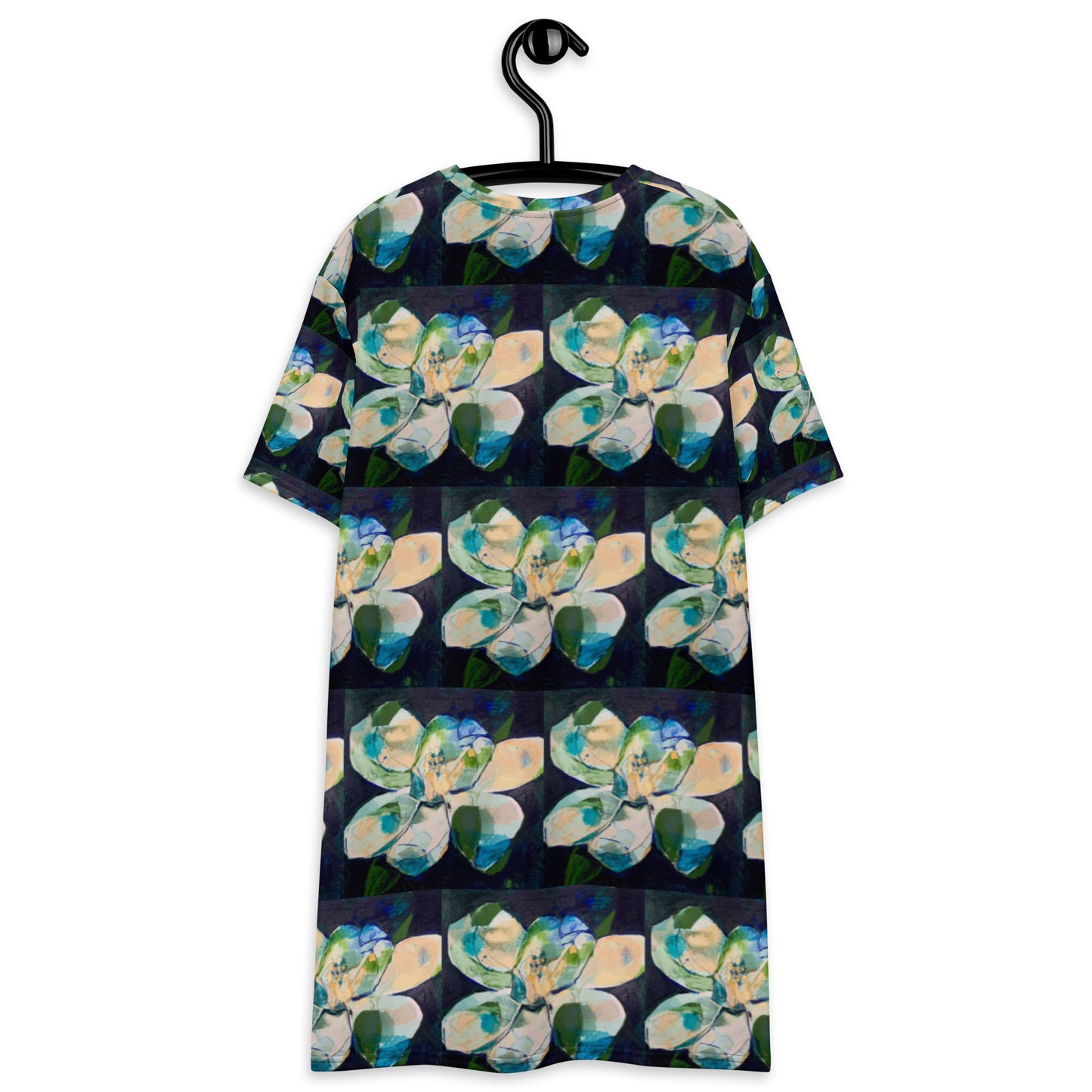 Abstract Magnolia Pattern T-shirt dress